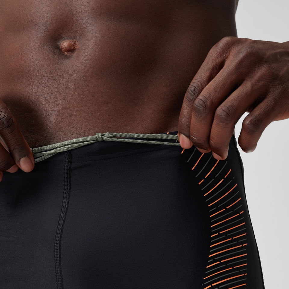 Herren Duo Aquashorts mit Logo-Print Schwarz/Grün