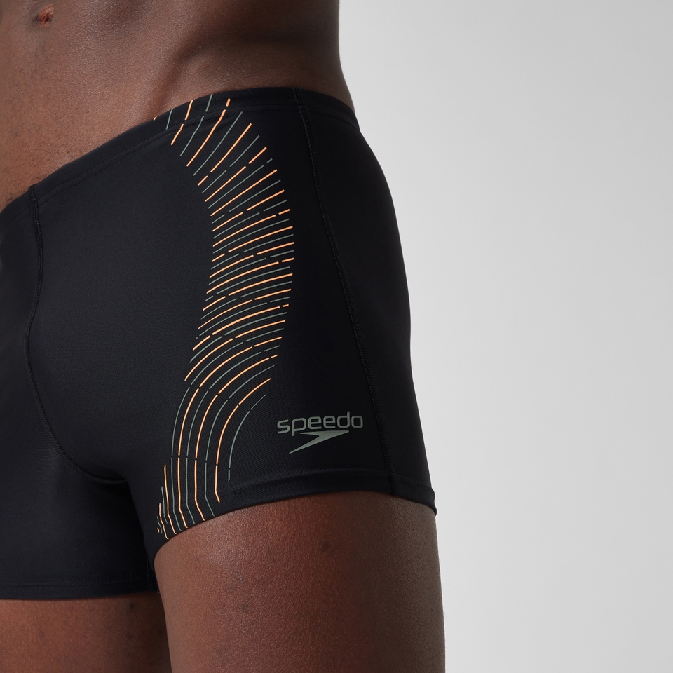 Herren Duo Aquashorts mit Logo-Print Schwarz/Grün