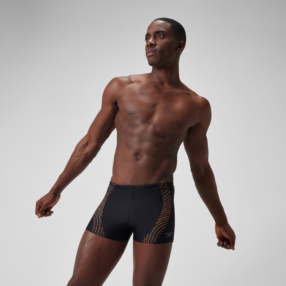 Herren Duo Aquashorts mit Logo-Print Schwarz/Grün