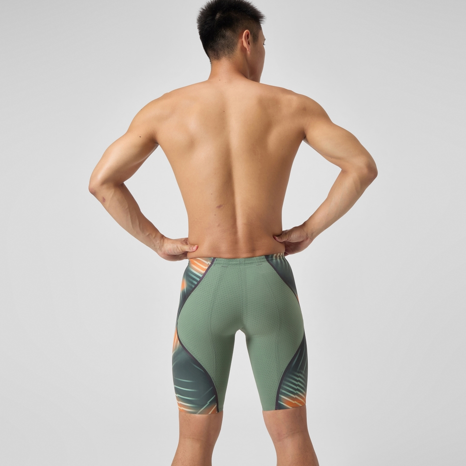 Herren Fastskin LZR Pure Intent 2.0 Schwimmhose mit hohem Bund Grün/Orange