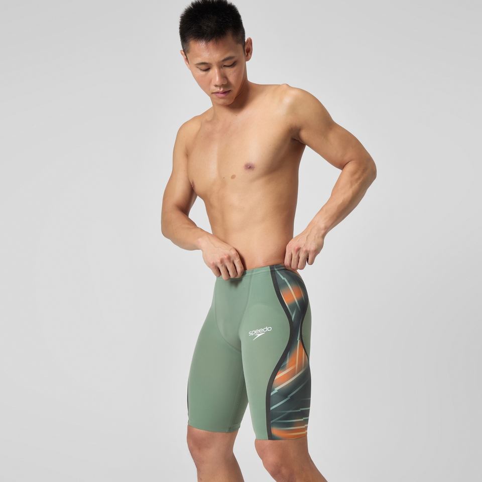 Herren Fastskin LZR Pure Intent 2.0 Schwimmhose mit hohem Bund Grün/Orange