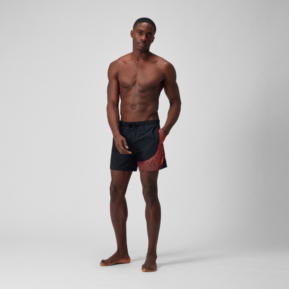 Men's Medley Logo 16" Swim Shorts Black/Red