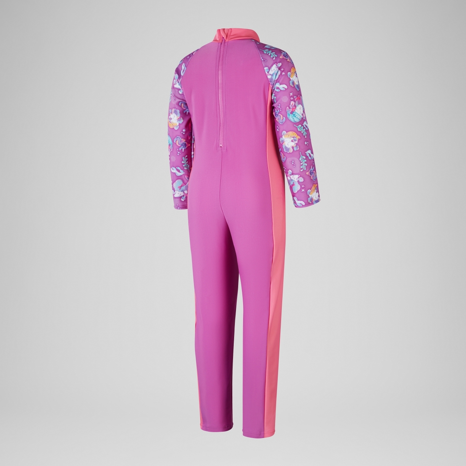 Girls' Printed All-In-One Sun Suit Pink/Purple