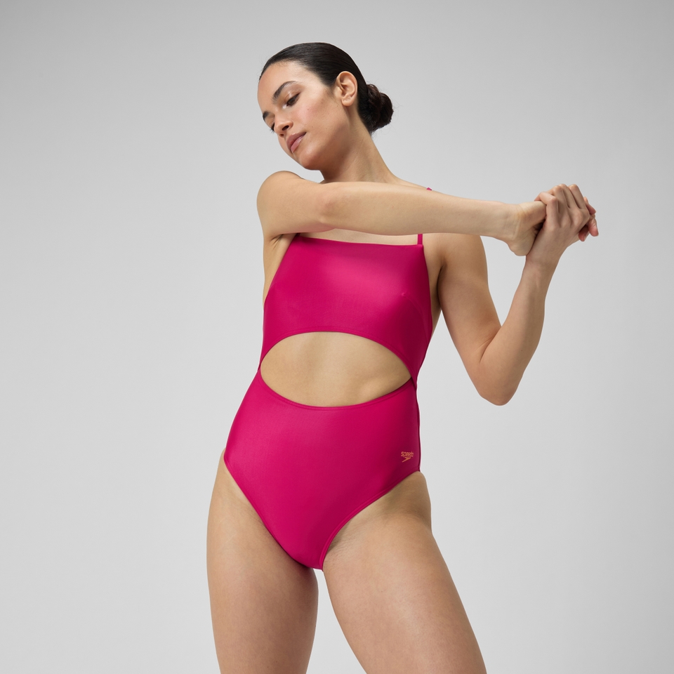 Damen Badeanzug mit Cutout Lila