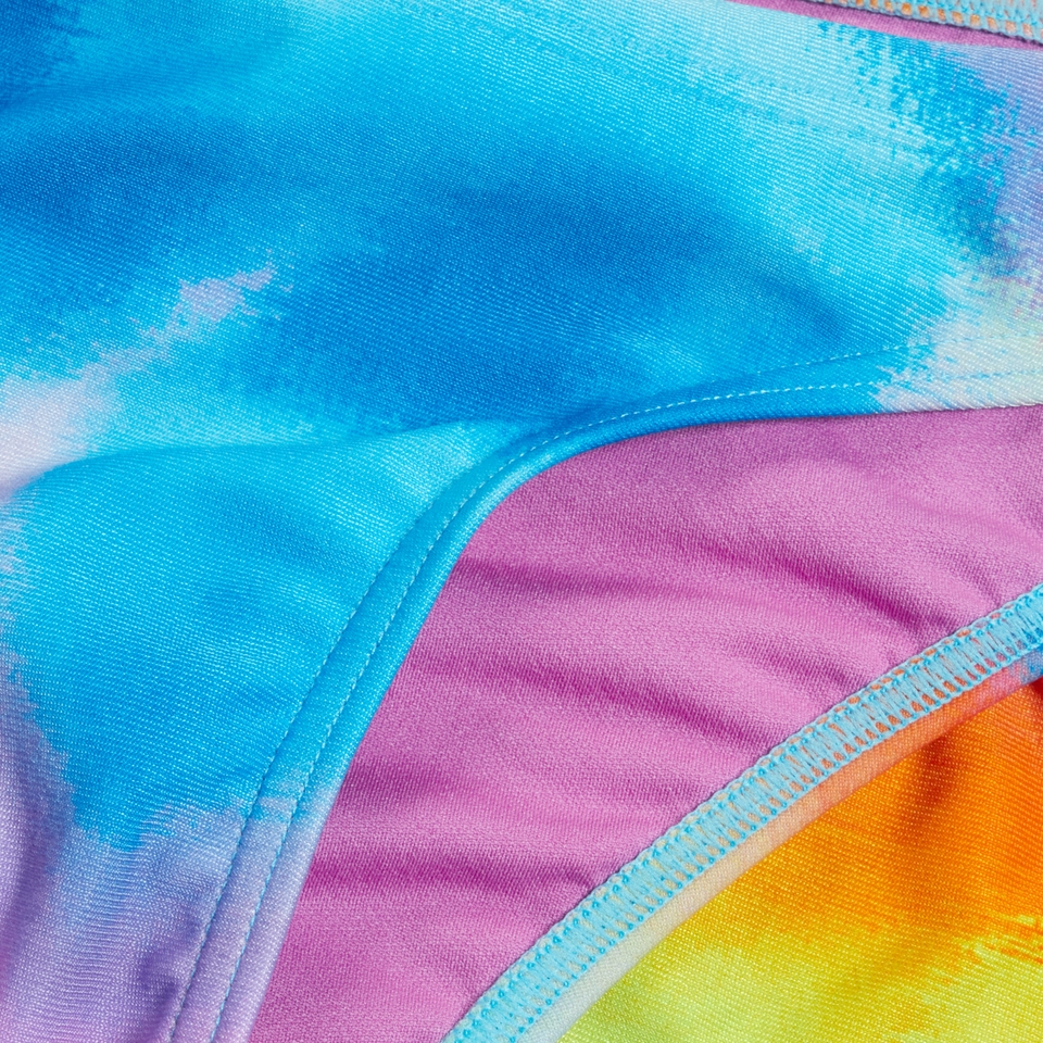 Damen Hipster-Badehose mit digitalem Allover-Print Blau/Pink