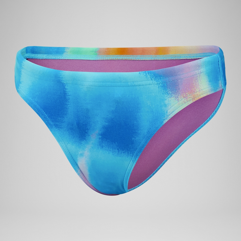 Damen Hipster-Badehose mit digitalem Allover-Print Blau/Pink