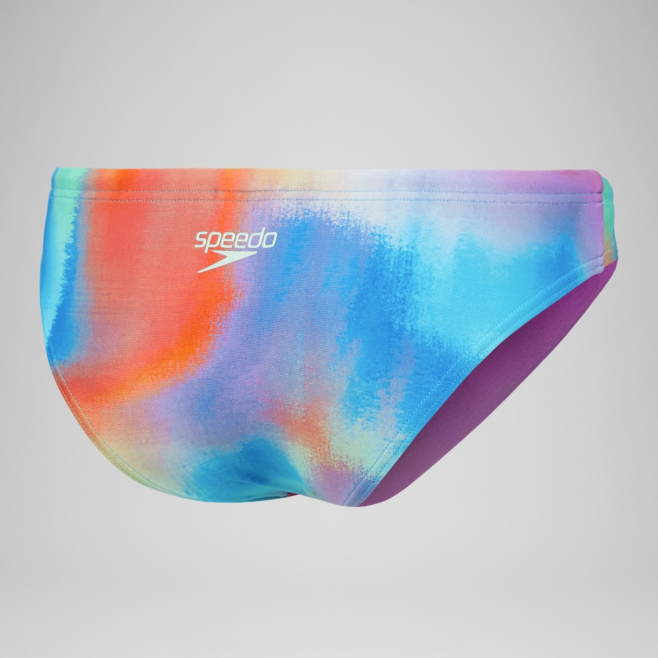Damen Hipster-Badehose mit digitalem Allover-Print Blau/Pink