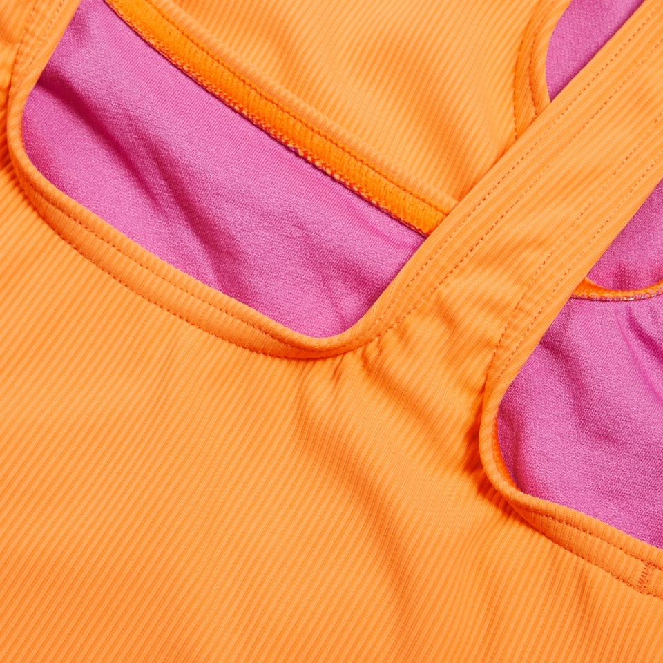 Girls' Textured Swimsuit Orange