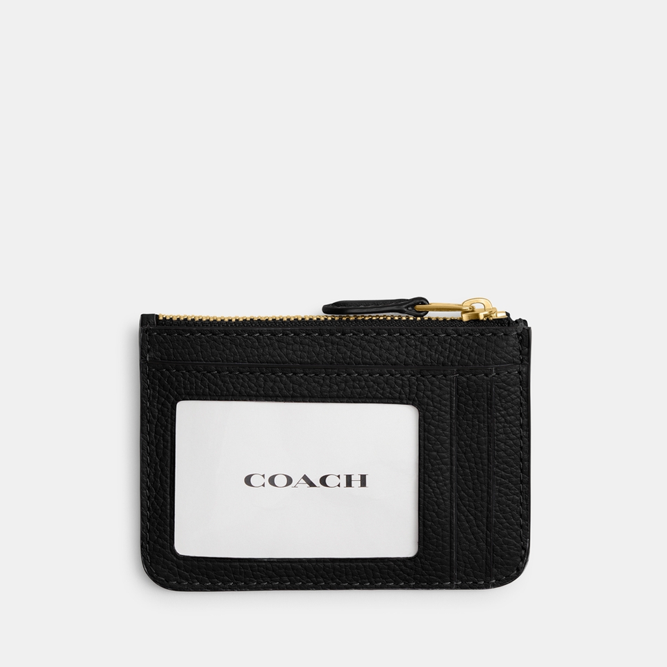 Coach Pebble-Grain Leather ID Mini Cardholder