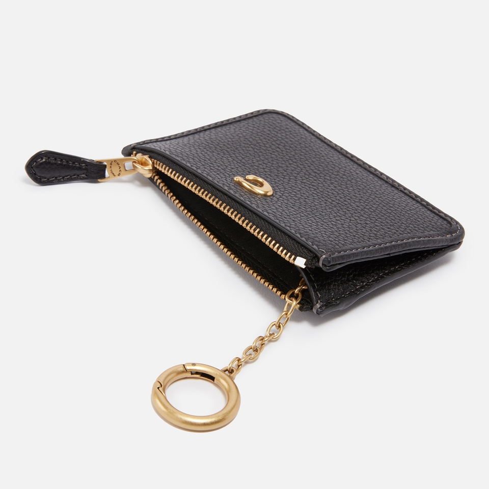 Coach Pebble-Grain Leather ID Mini Cardholder