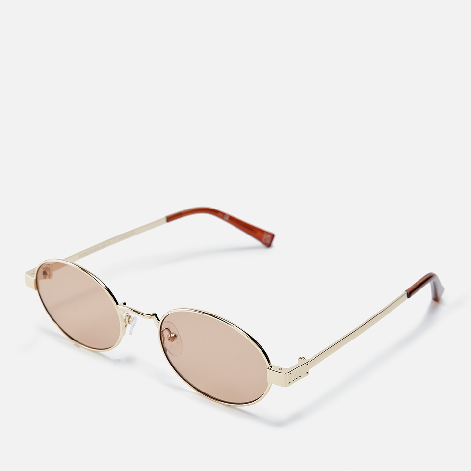 Le Specs Poseidon Deux Oval-Frame Gold-Tone Sunglasses