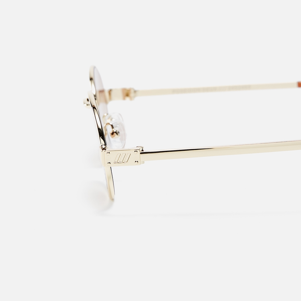 Le Specs Poseidon Deux Oval-Frame Gold-Tone Sunglasses