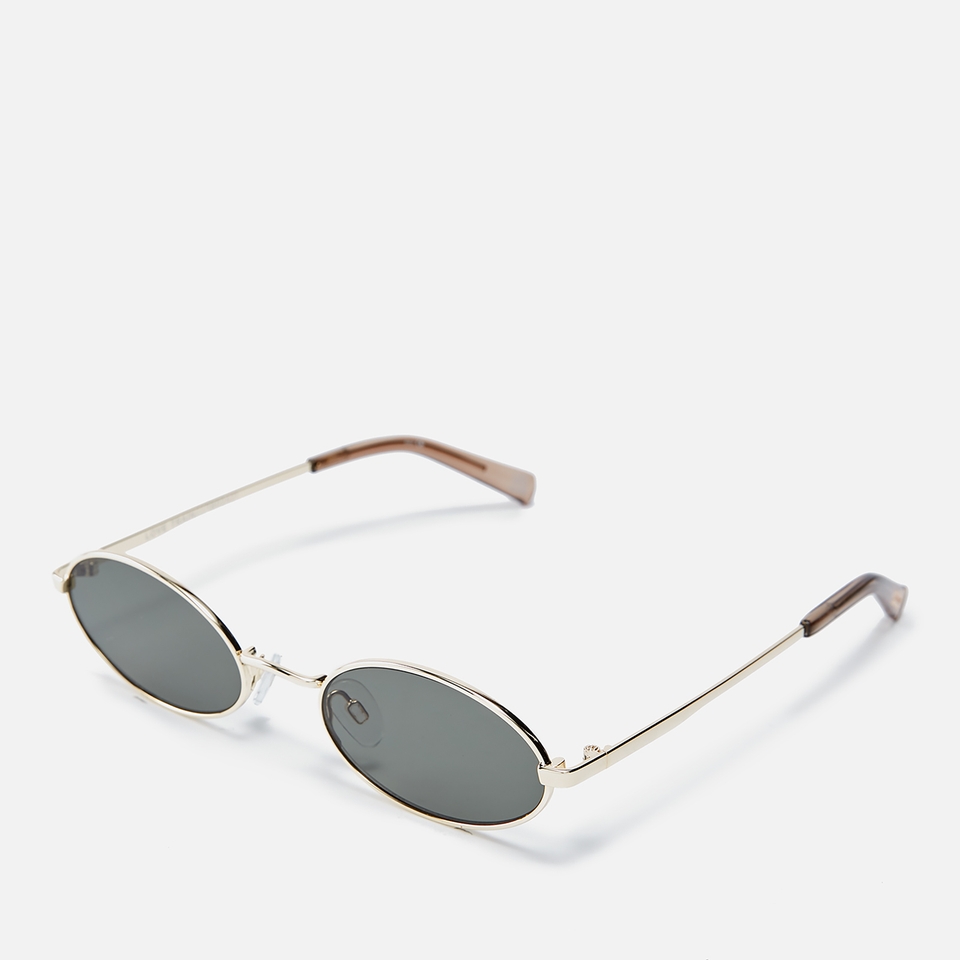 Le Specs Love Train Gold-Tone Oval-Frame Sunglasses
