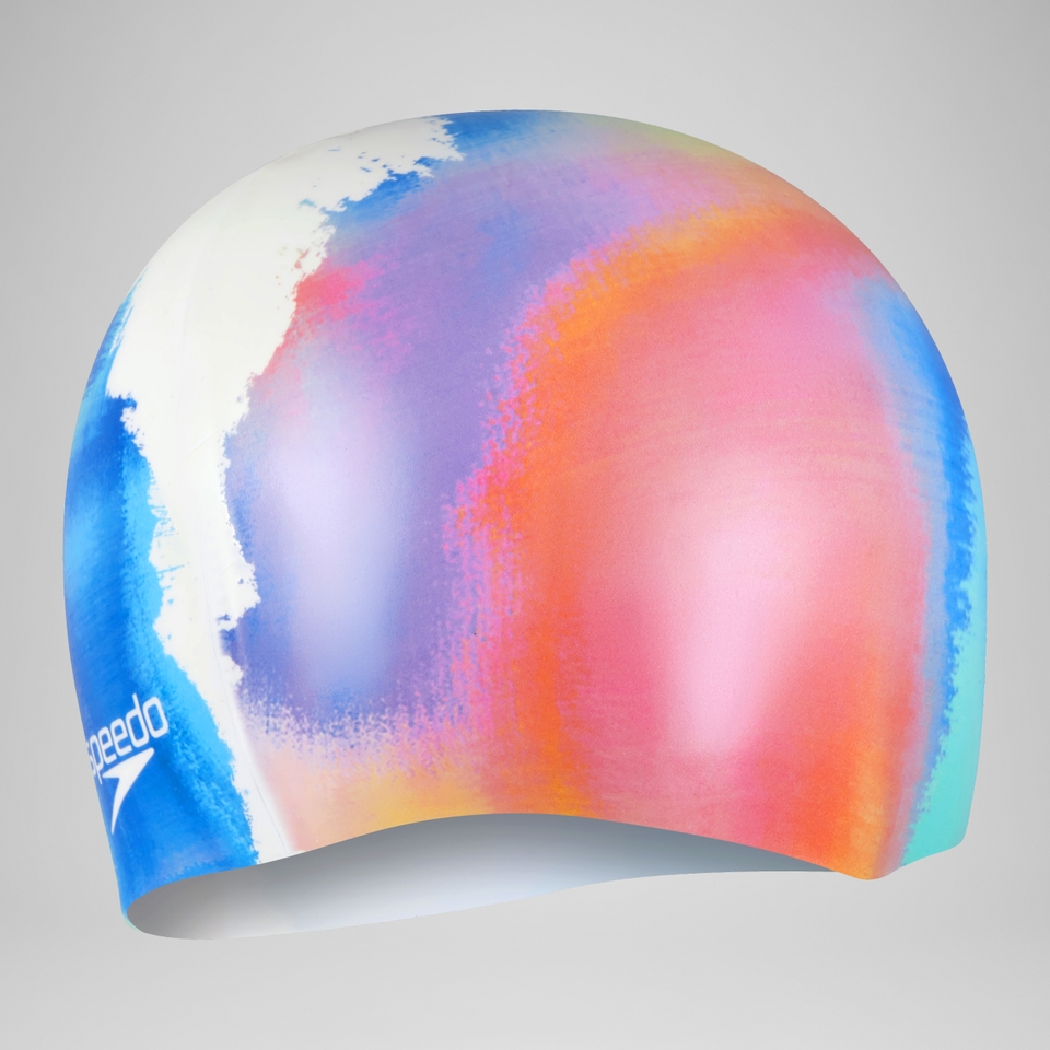 Kappe mit Digital-Print Weiß/Punschblau/Nektarine