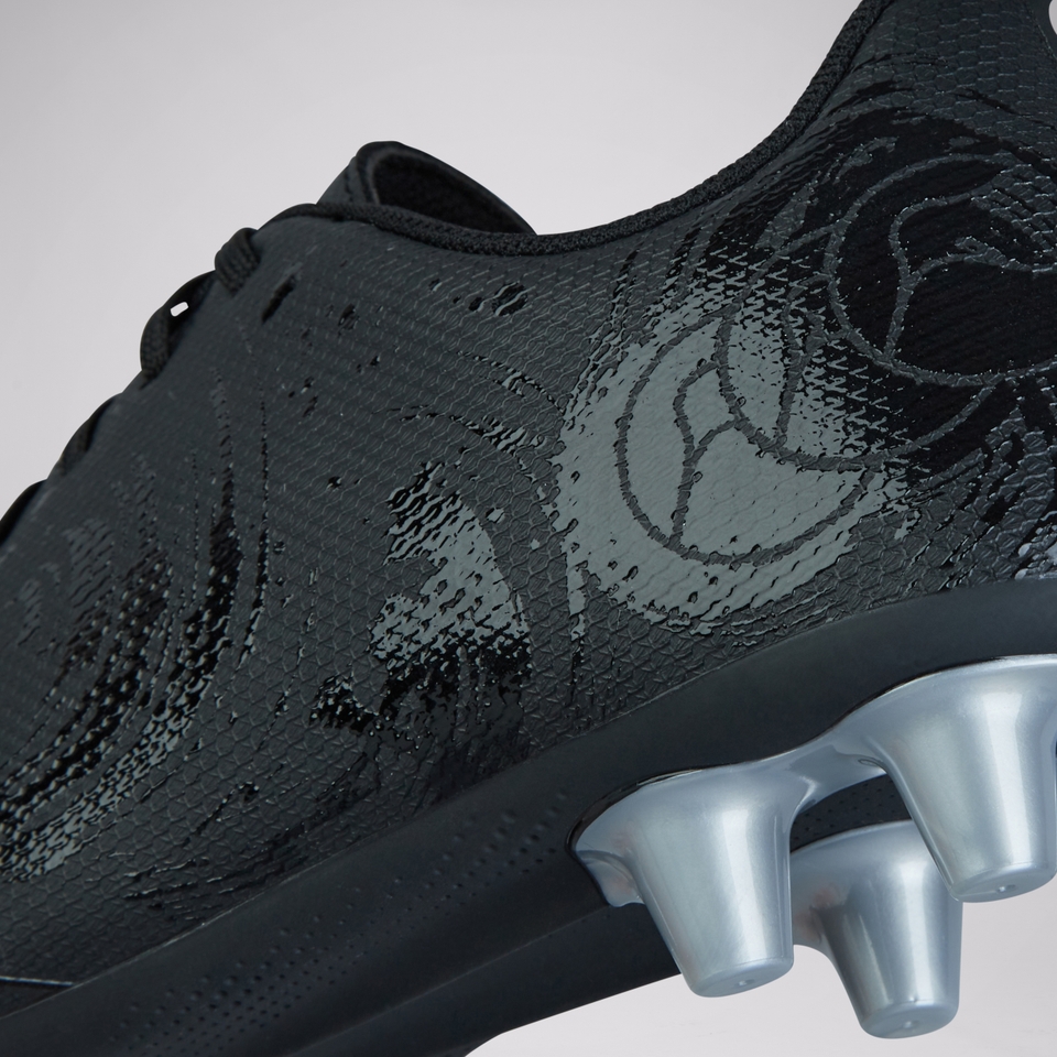JUNIOR UNISEX PHOENIX GENESIS TEAM FIRM GROUND BOOTS BLACK/SILVER