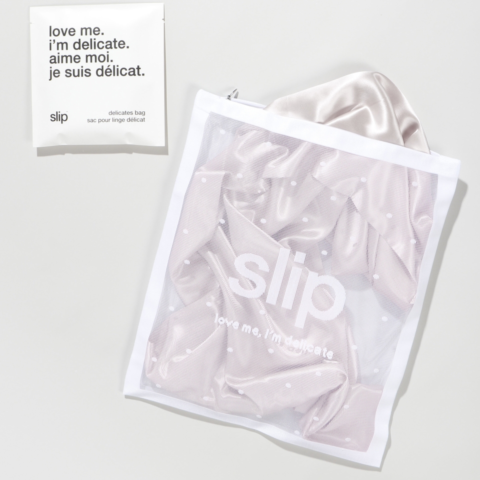 Slip Queen White Pillowcase and Delicates Washbag Duo Bundle