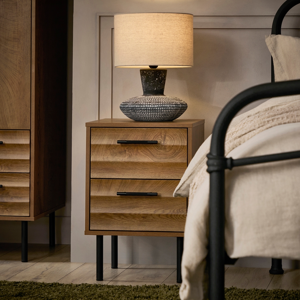 Toronto 2 Drawer Bedside Table