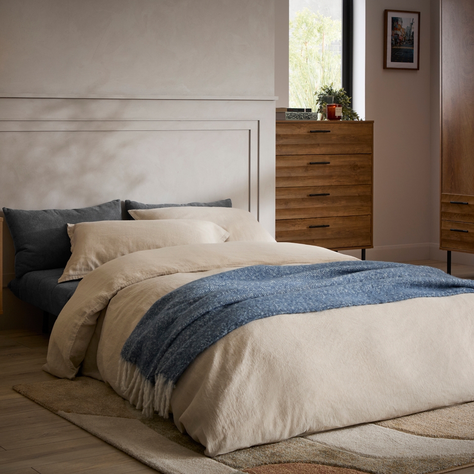 Boston Geo Chenille 2 Seater Sofa Bed - Mid Grey