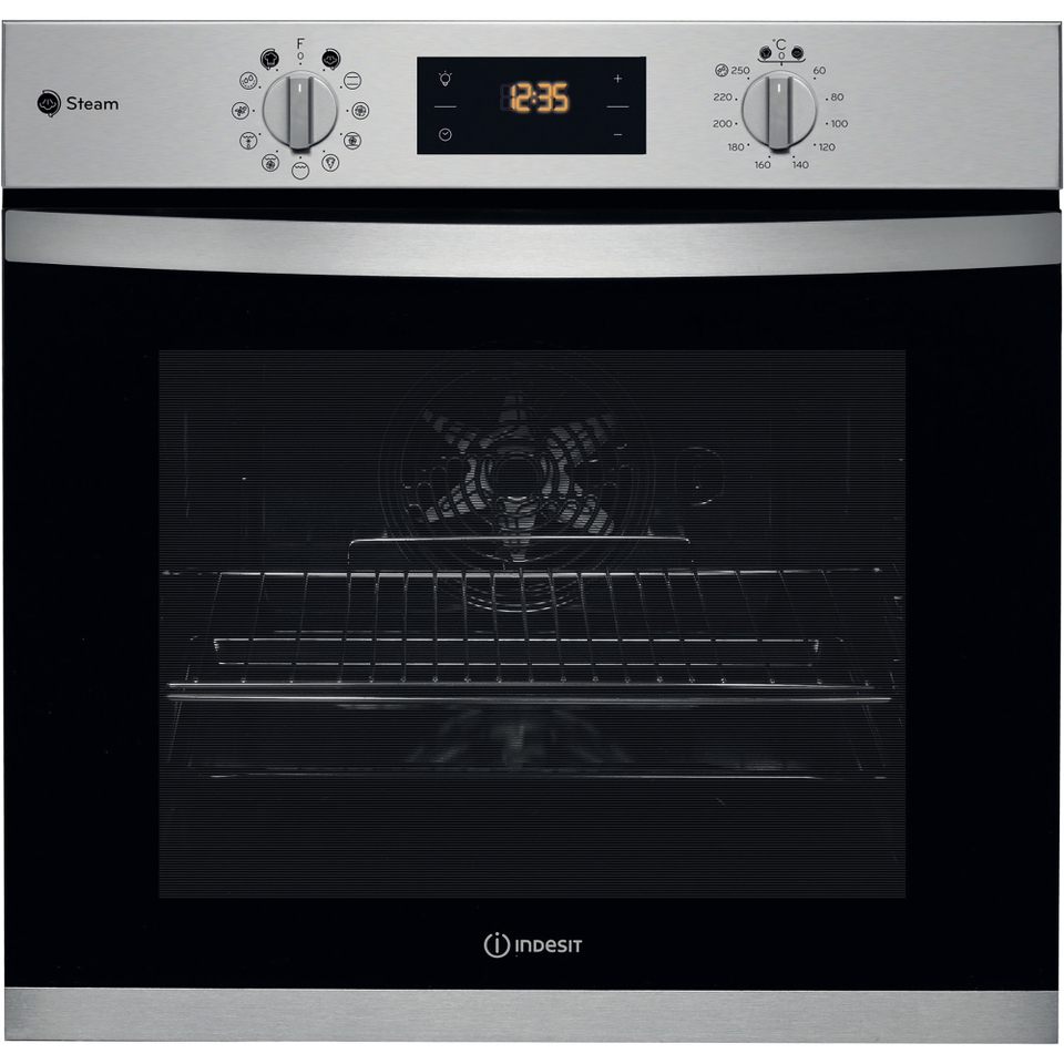 Indesit KFWS3844HIXUK Built In Electric Single Oven - Stainless Steel 