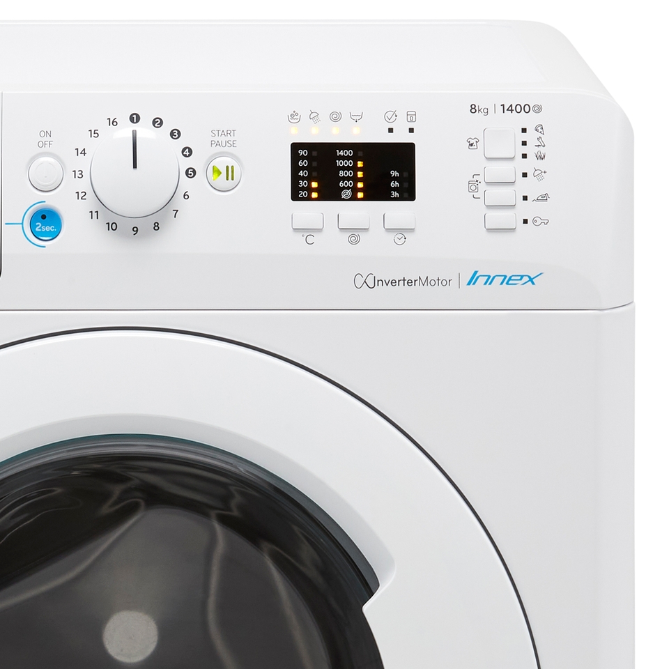 Indesit Innex BWA81485XWUKN 8kg Washing Machine with 1400 rpm - White ...