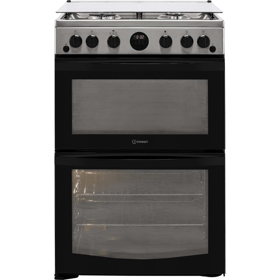 Indesit ID67G0MCX/UK Freestanding Gas Cooker - Silver