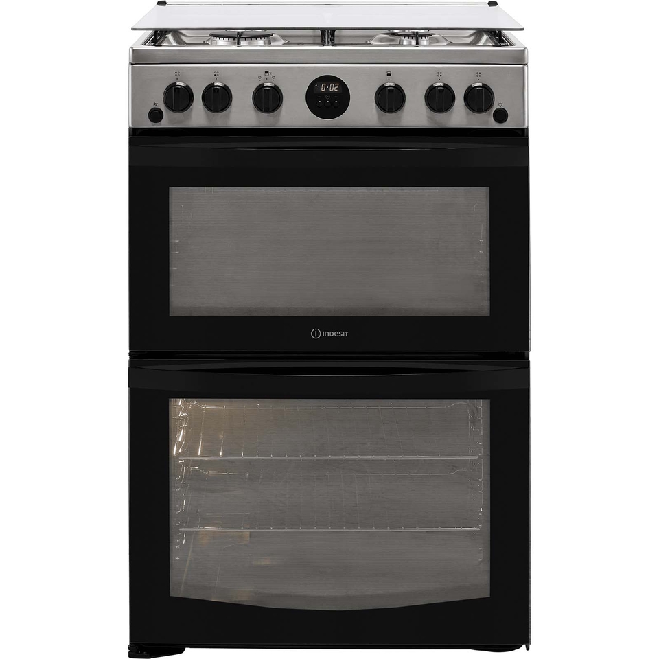 Indesit ID67G0MCX/UK Freestanding Gas Cooker Silver Homebase