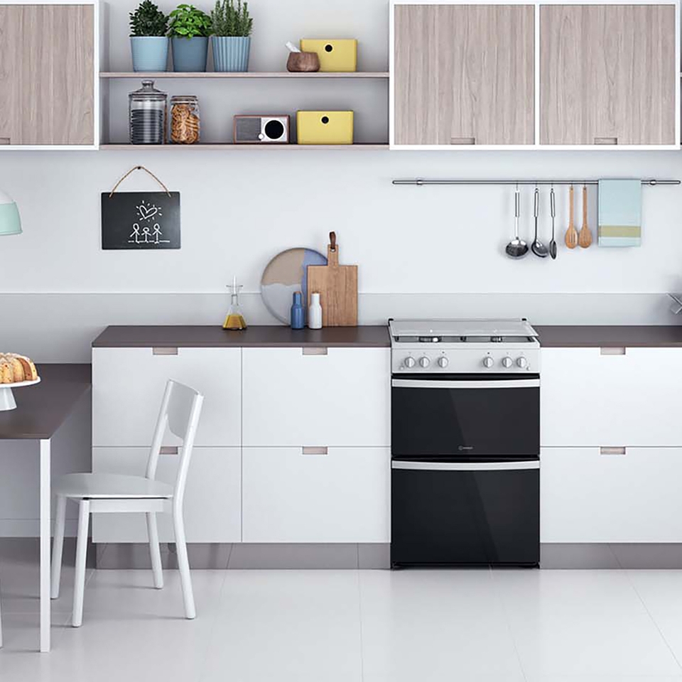 Indesit ID67G0MCW/UK Freestanding Gas Cooker White Homebase