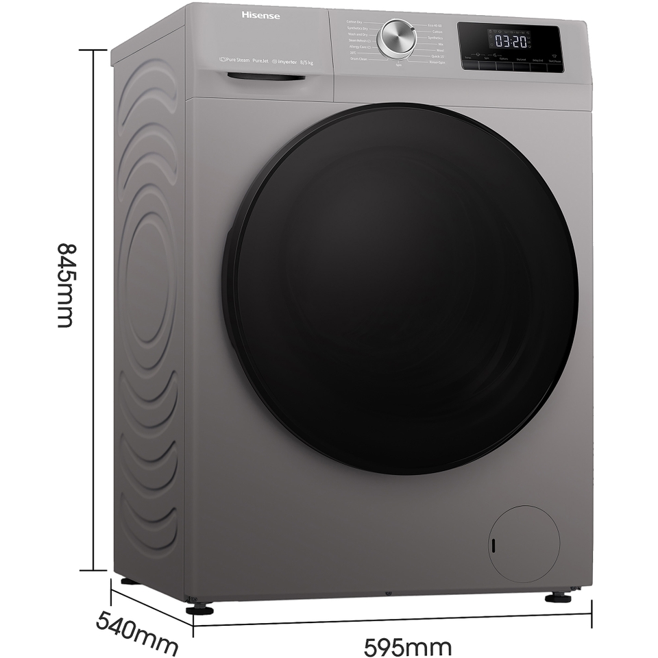 Hisense 3 Series WDQA8014EVJMT 8Kg / 5Kg Washer Dryer with 1400 rpm - Titanium