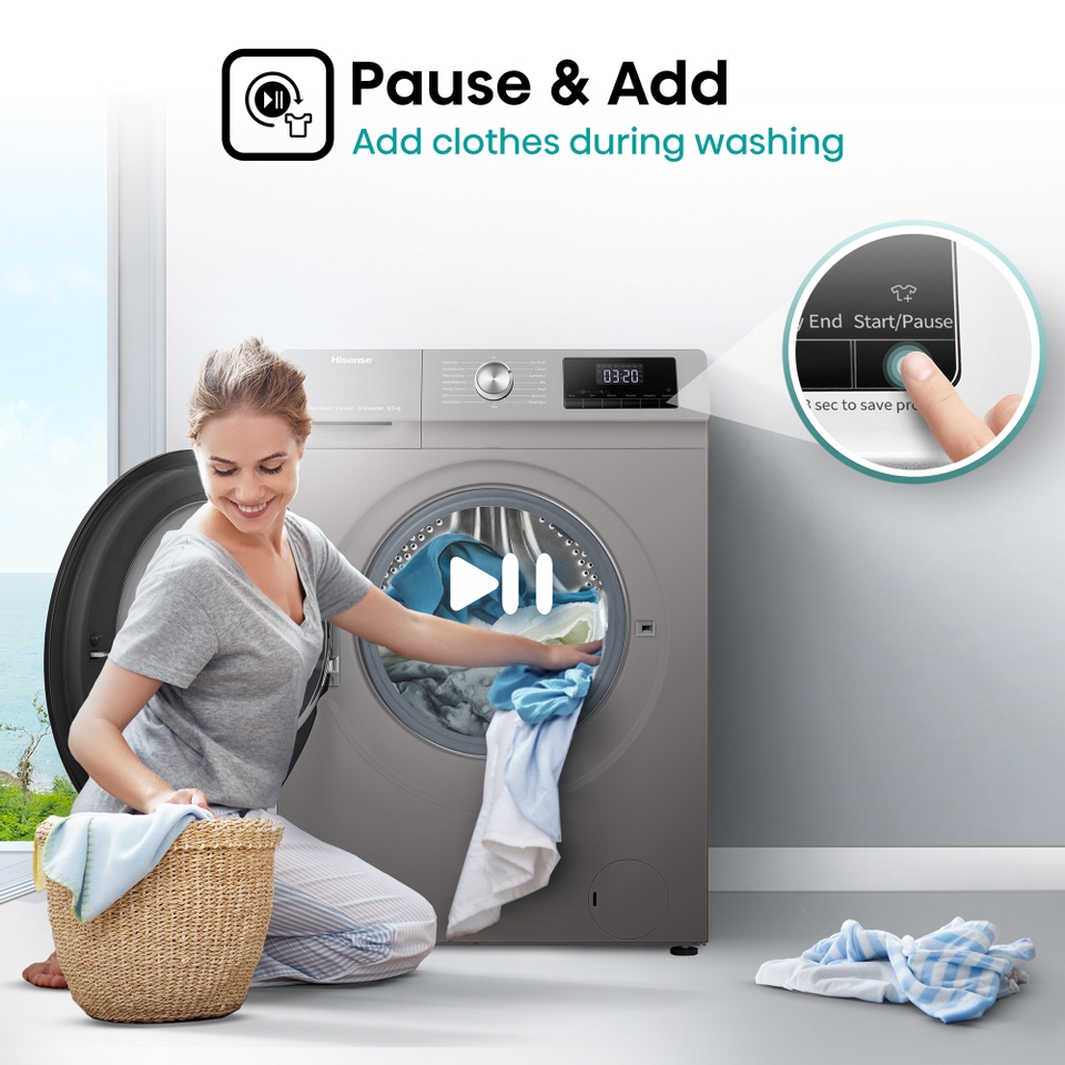 Hisense 3 Series WDQA8014EVJMT 8Kg / 5Kg Washer Dryer with 1400 rpm - Titanium