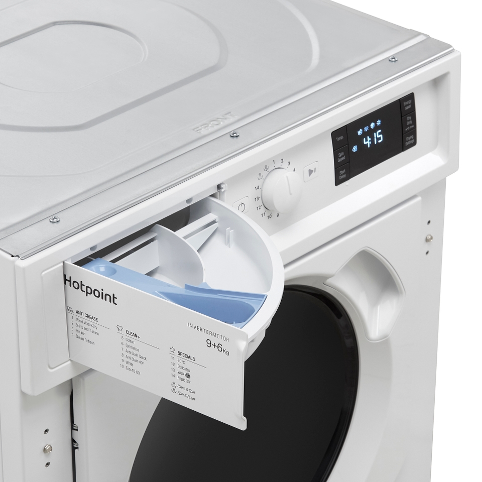 Hotpoint BIWDHG961485UK Integrated 9Kg / 6Kg Washer Dryer with 1400 rpm - White