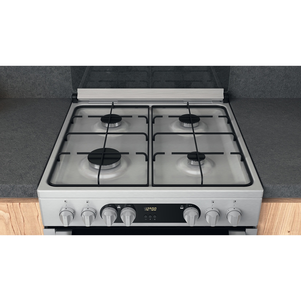Hotpoint HDM67G9C2CX/U 60cm Freestanding Dual Fuel Cooker Silver