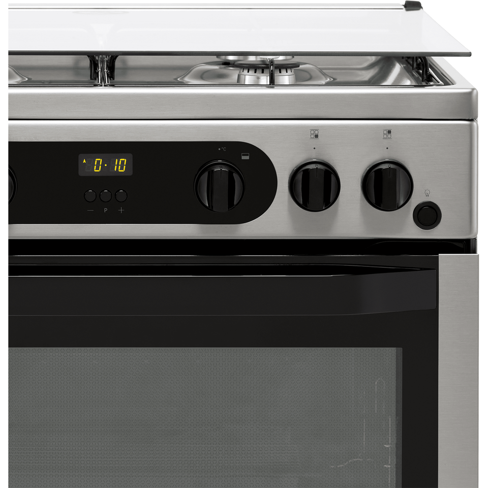Hotpoint HDM67G0CCX/UK Freestanding Gas Cooker Silver Homebase