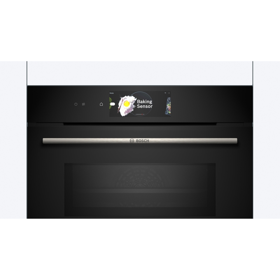 Bosch Series 8 CMG778NB1 Built In Compact Electric Single Oven with Microwave Function - Black