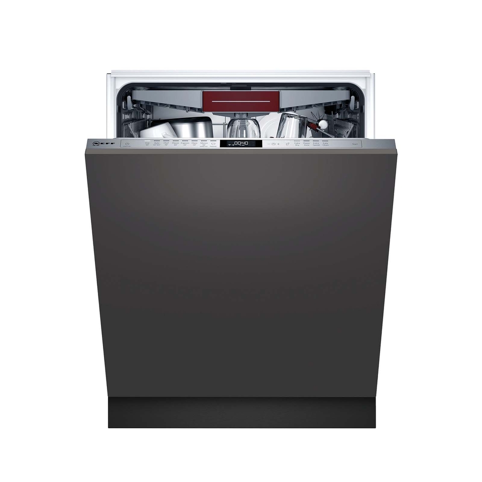 NEFF N70 S187ZCX43G Fully Integrated Full Size Dishwasher - Stainless Steel Control Panel