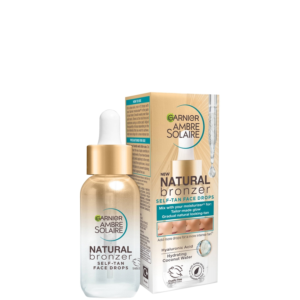 Garnier Glow and Protect Duo: Natural Bronzer Self-Tan Drops and Ambre Solaire Vitamin C Facial SPF50+ Fluid