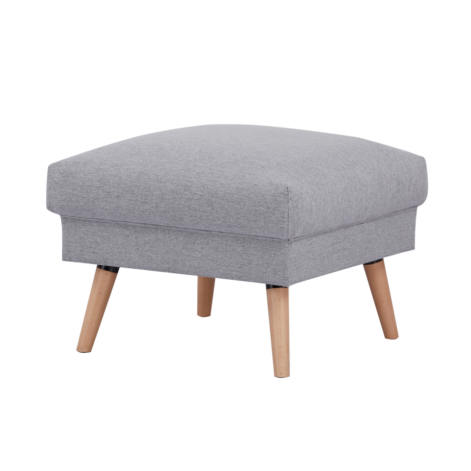 Scandi Savannah Brushed Fabric Footstool - Grey