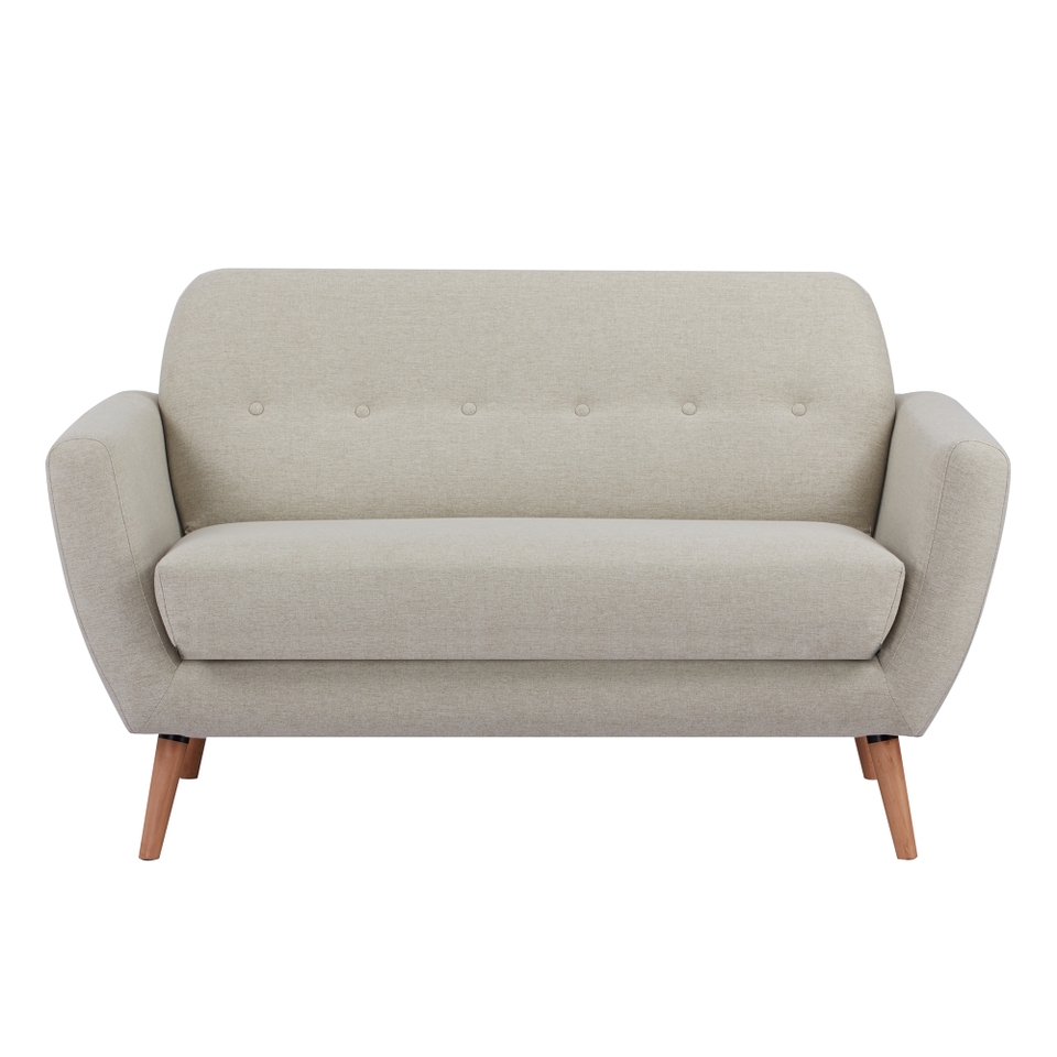 Scandi Savannah Brushed Fabric 2 Seat Sofa - Light Neutral