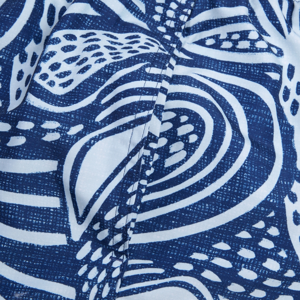 Herren Freizeit-Badeshorts mit Print, 18 Zoll Blau