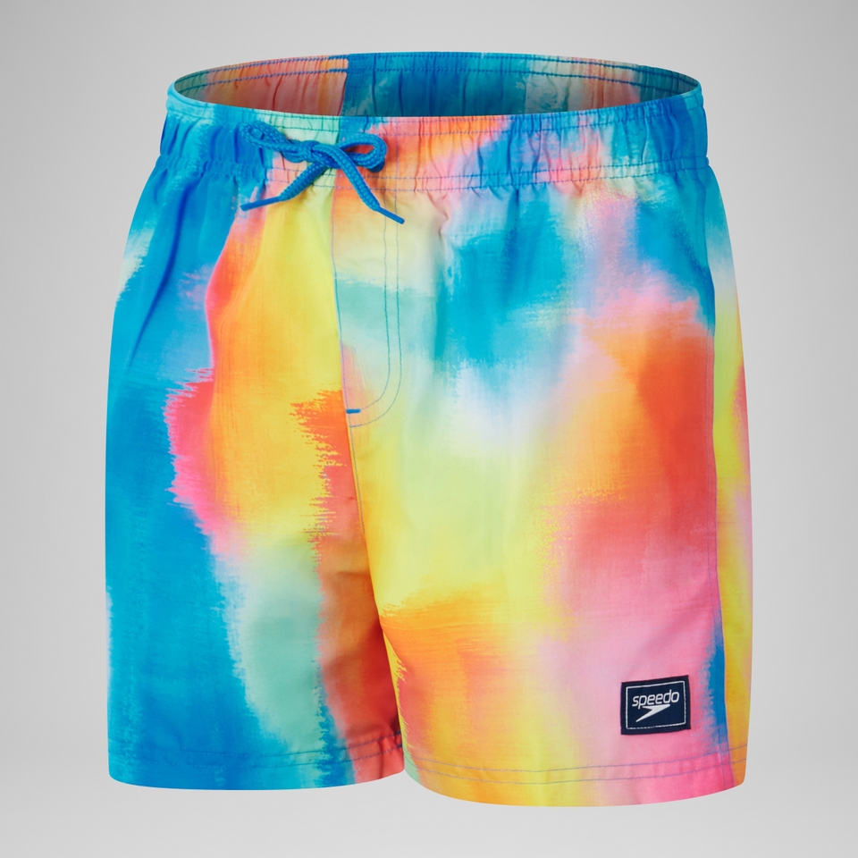 Jungen Badeshorts mit Digital-Print, 13" Blau/Gelb