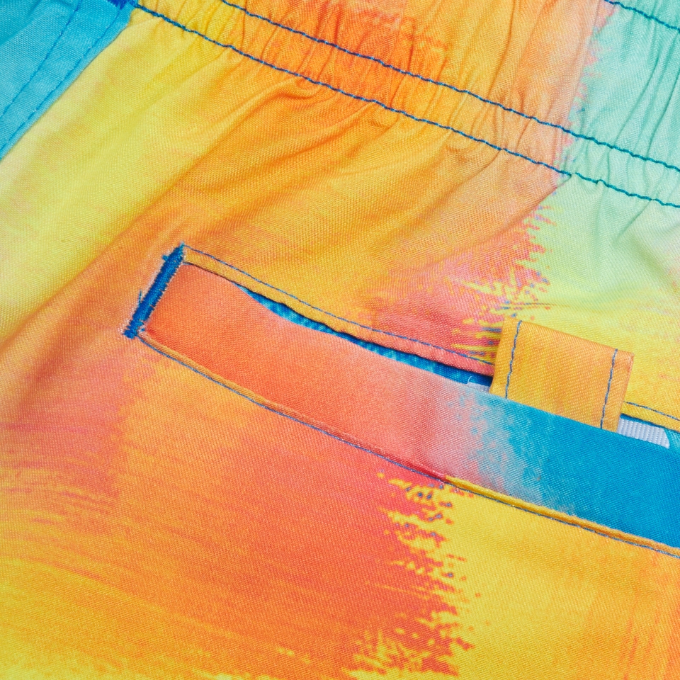 Jungen Badeshorts mit Digital-Print, 13" Blau/Gelb