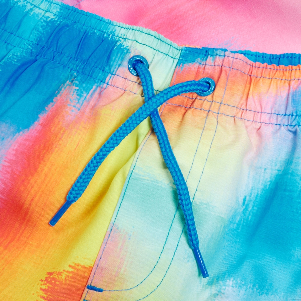 Jungen Badeshorts mit Digital-Print, 13" Blau/Gelb