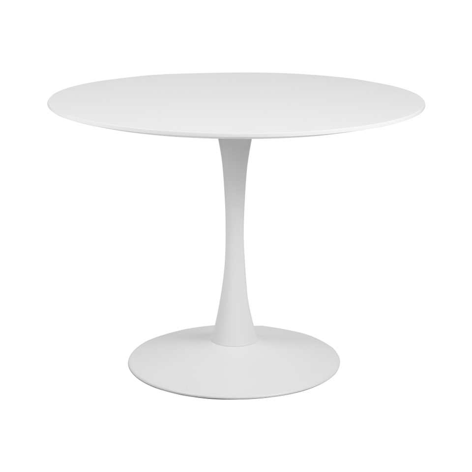 Walt 4-6 Seater Round Pedestal Dining Table - White