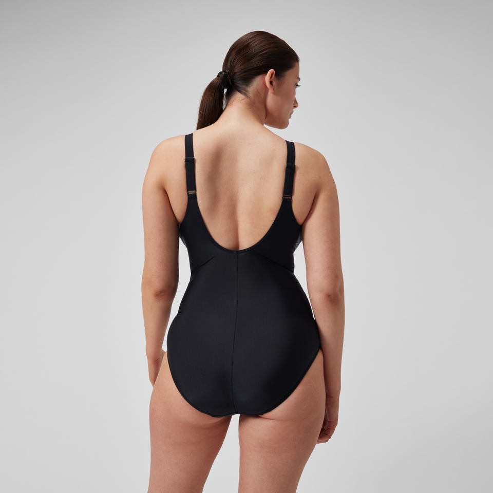 Damen Cross Knot Shaping-Badeanzug Schwarz