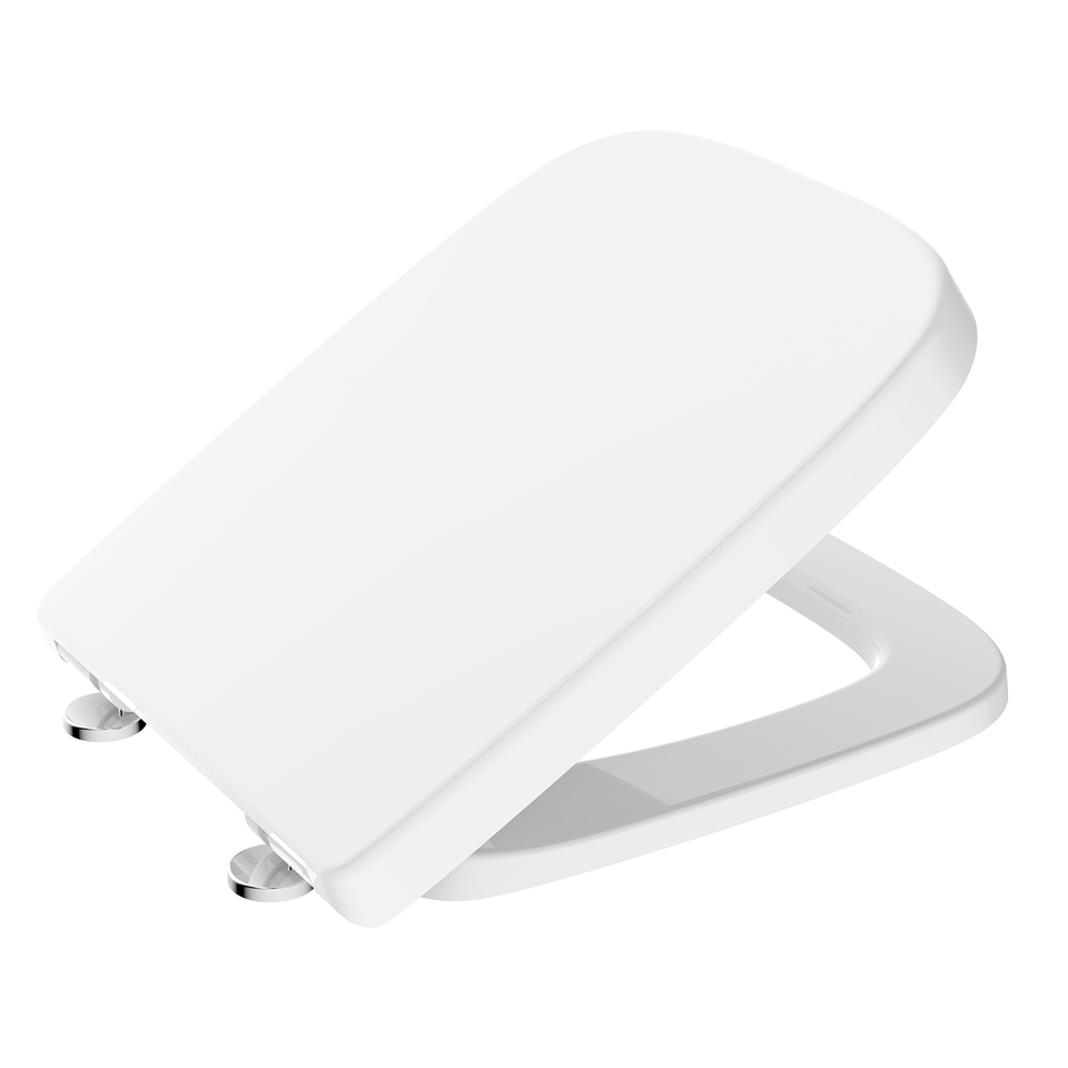 Aqualona Duroplast Square Toilet Seat White Homebase