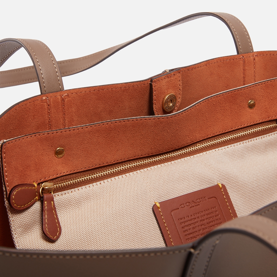 Real leather coach tote online