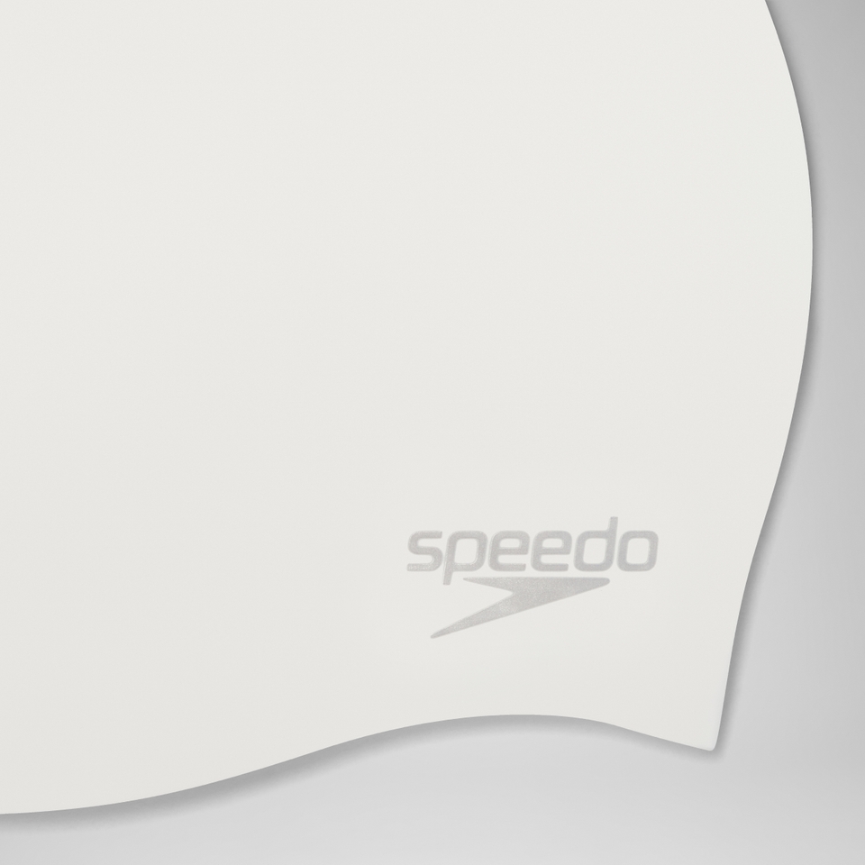 Bonnet de bain uni moulé en silicone Blanc/Argent