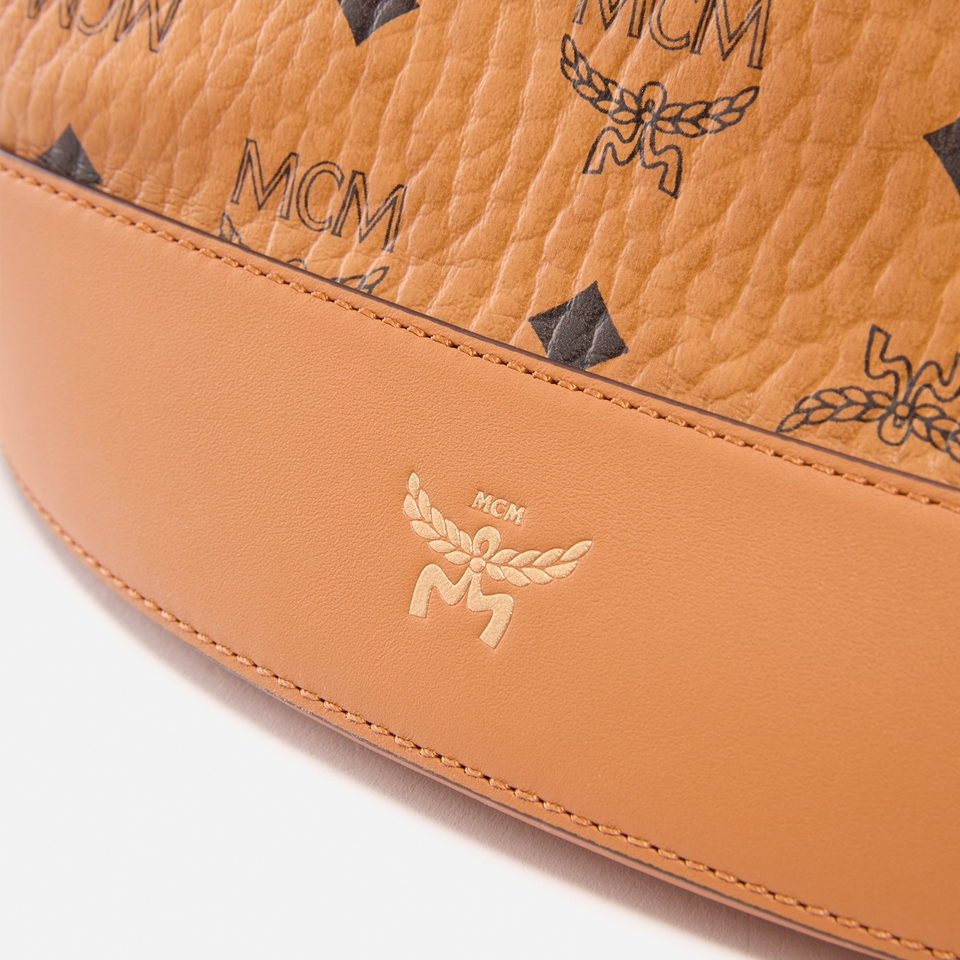 Leather mcm bag best sale