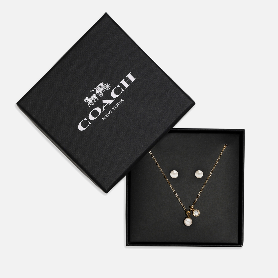 Coach Gold-Tone Earrings/Necklace Set