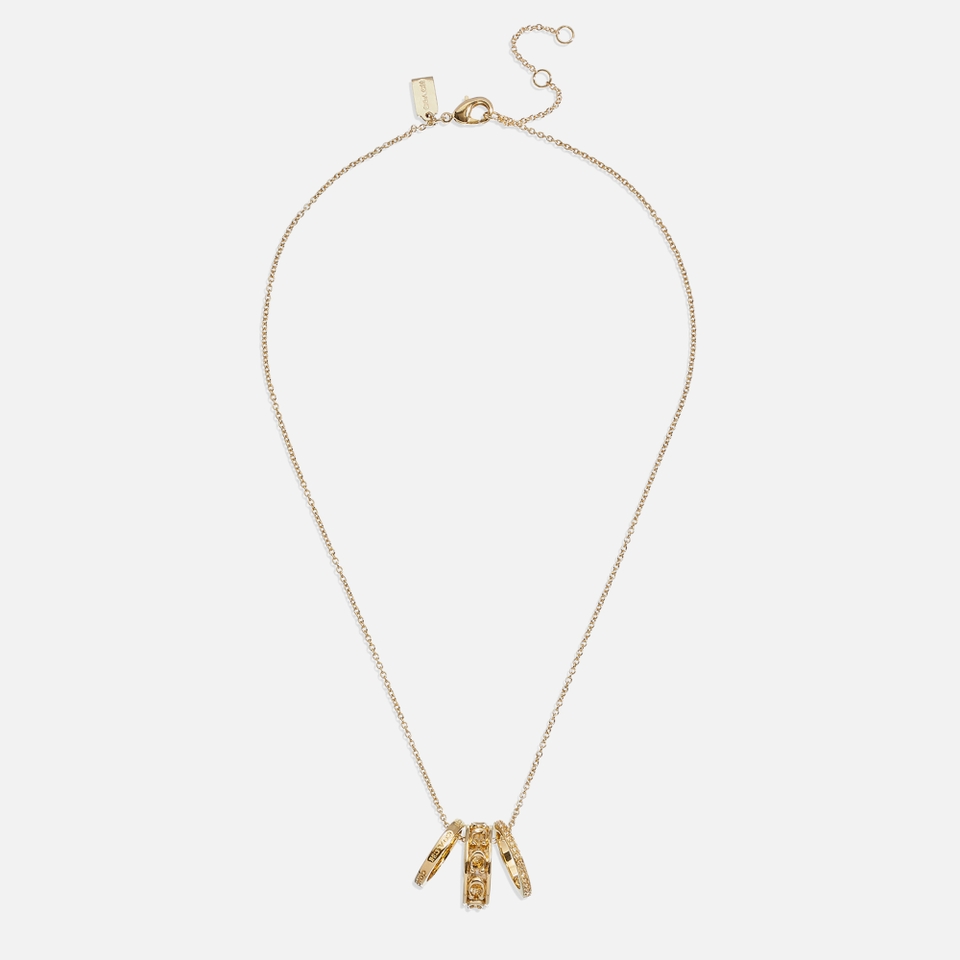 Coach Puffy C Gold-Tone Pendant Necklace