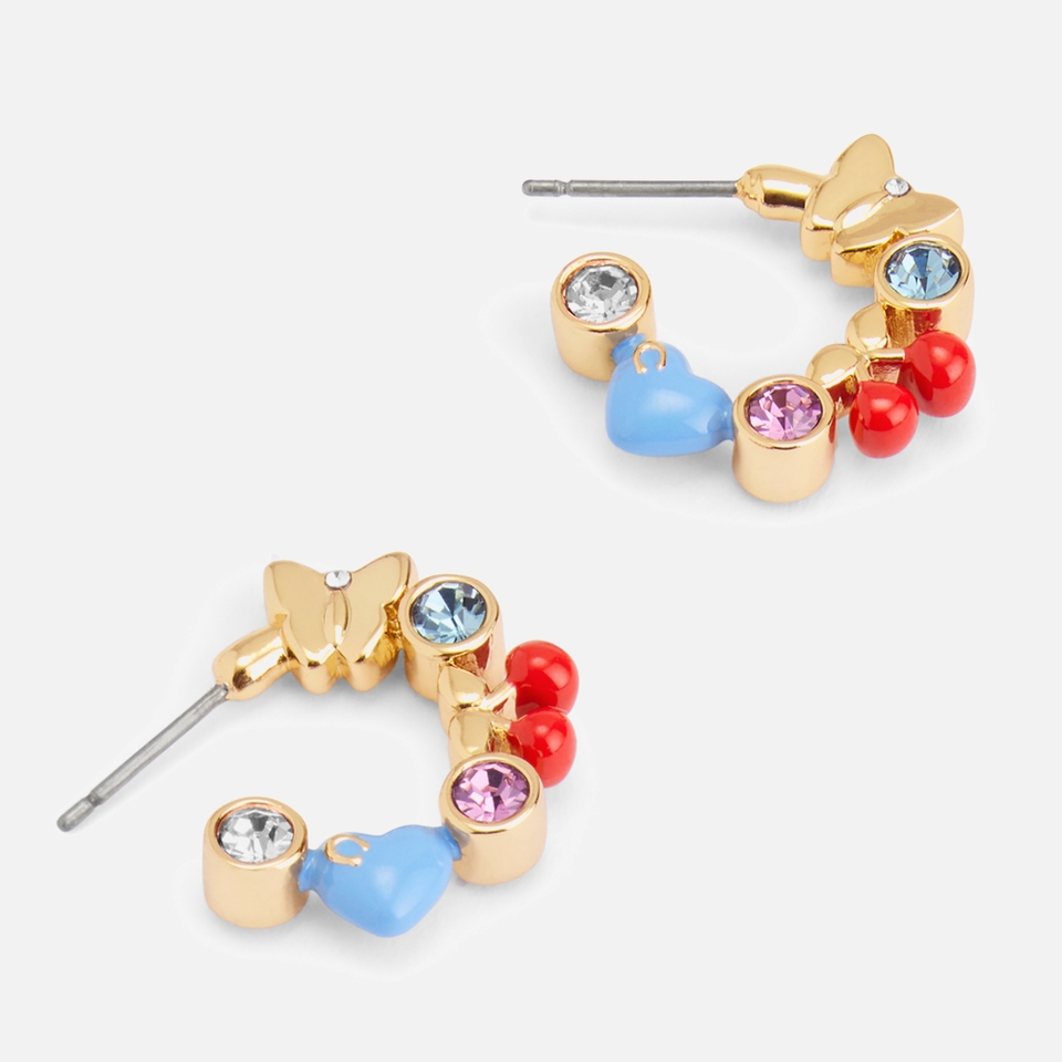 Coach Multi Charm Huggi Gold-Tone Earrings